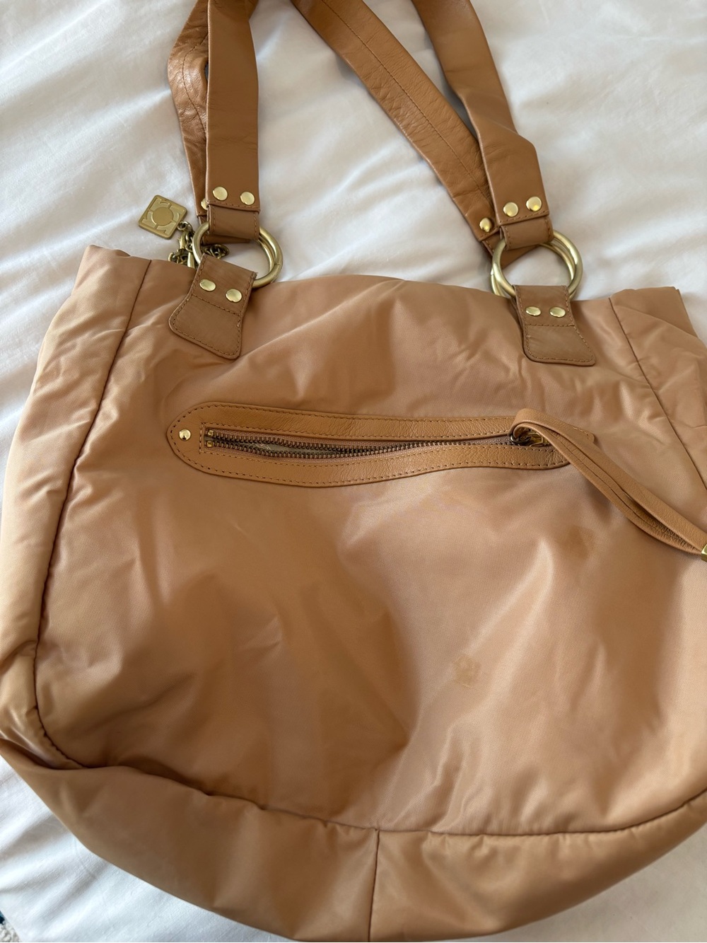 Kenneth Cole Tan Stud-Accent Tote Bag NWOT - Picture 14 of 15